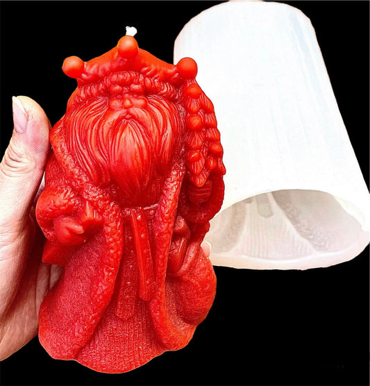 6” Silicone Santa Claus Mold - 3D candle soap resin mold - Christmas holiday candle mold - food grade