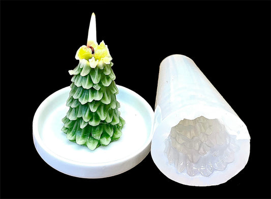 4.5” Silicone Christmas tree Mold - 3D pine tree candle mold - Christmas candle mold