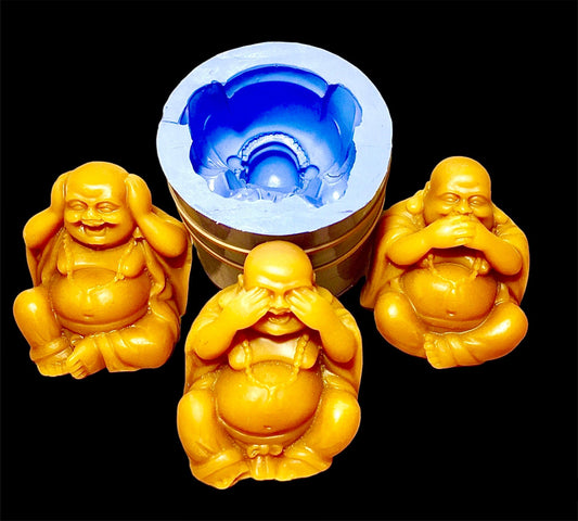 3D Silicone laughing Buddha Mold - candle - soap - resin - homemade