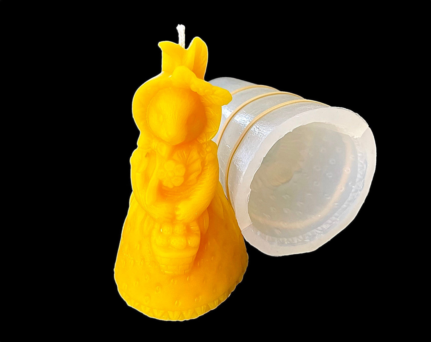 4” Silicone Easter bunny Mold - 3D candle soap resin mold - holiday candle mold - food grade