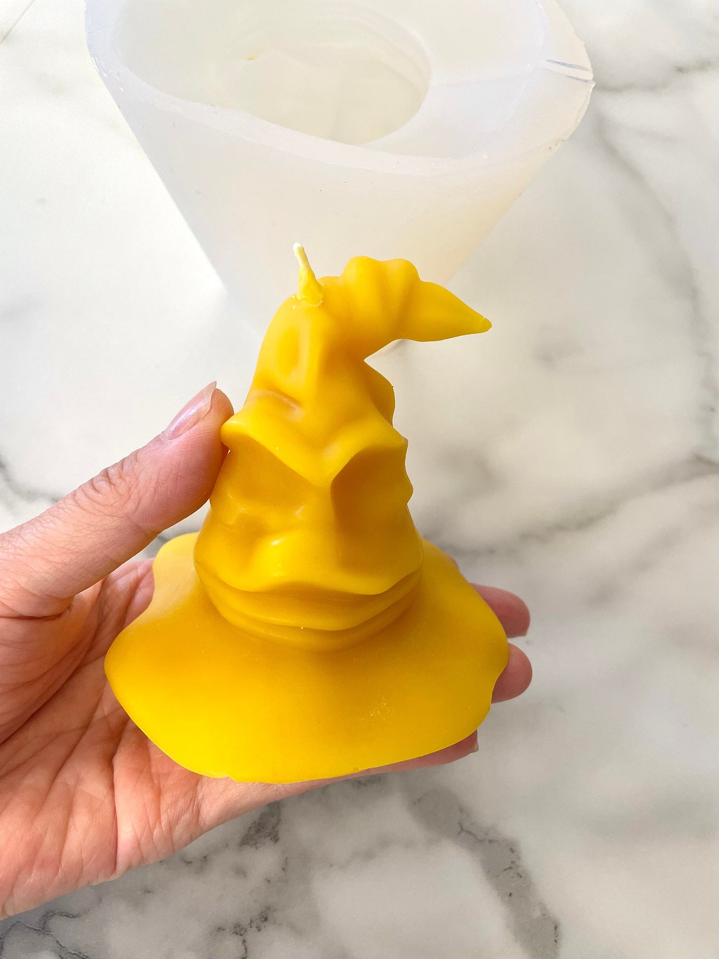 3” 3D Silicone wizard hat Mold - sorting hat mold for candle soap resin - ritual spiritual candle mold - cake topper mold