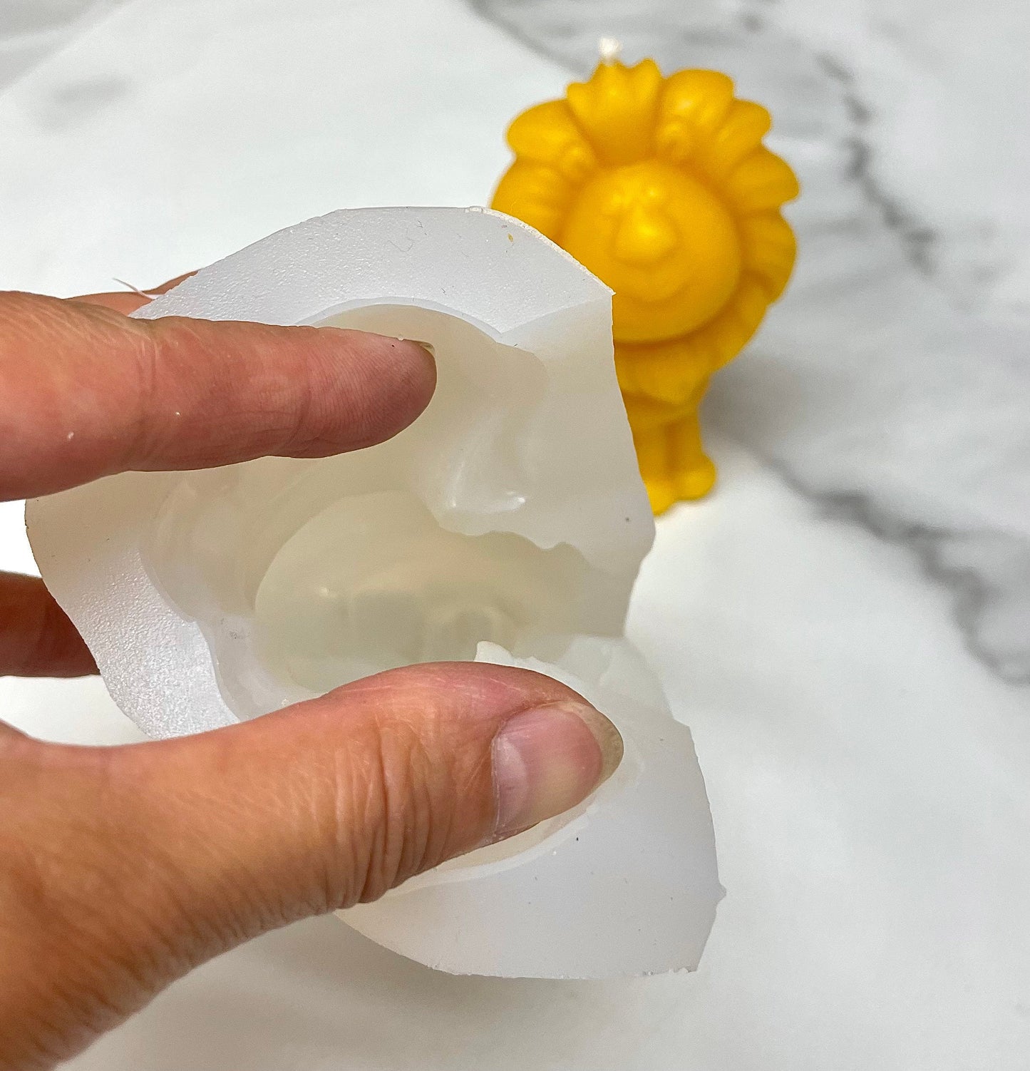 3.5” 3D Silicone lion king mold - pillar candle soap lotion bar resin mould - homemade