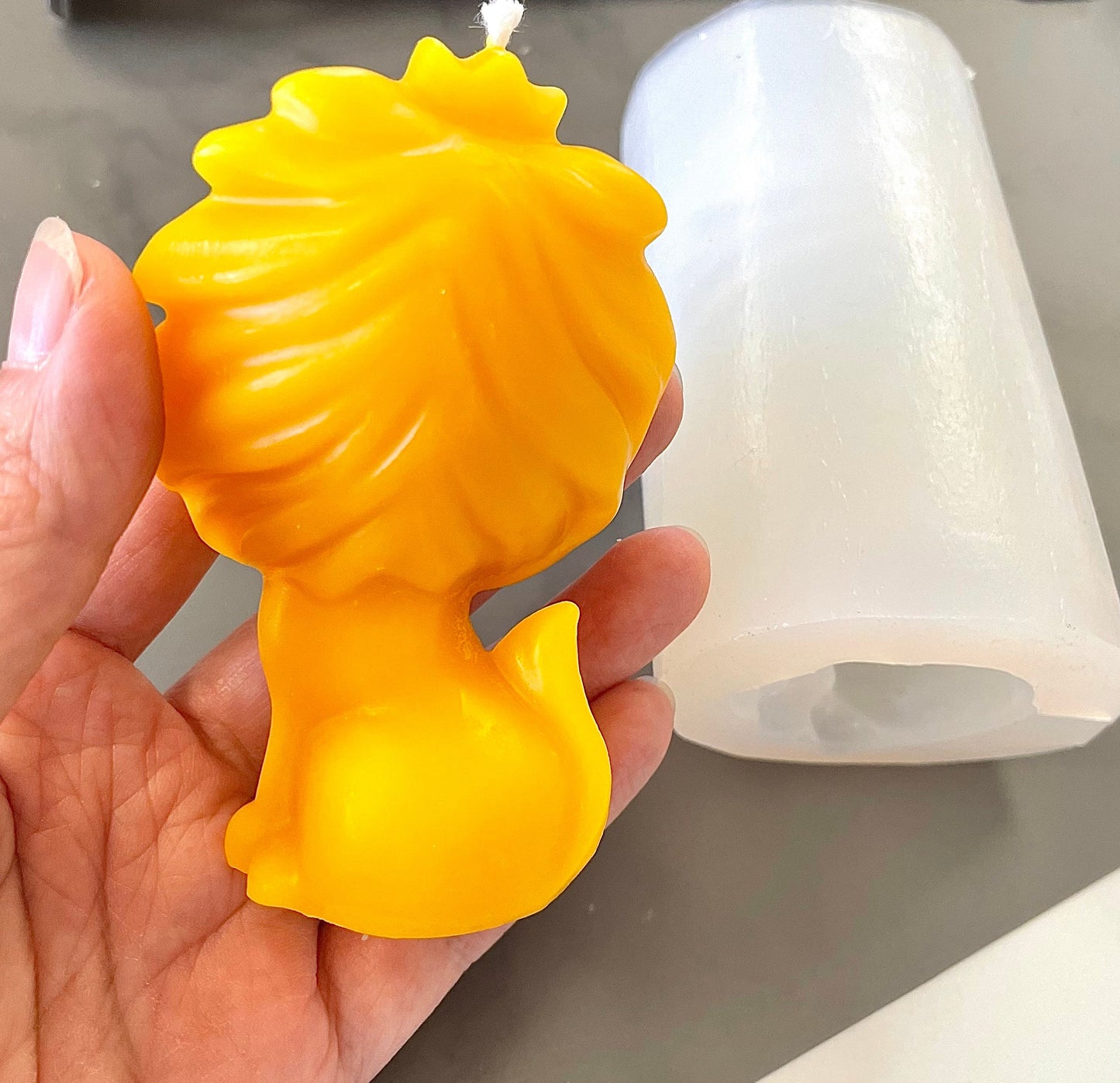 3.5” 3D Silicone lion king mold - pillar candle soap lotion bar resin mould - homemade