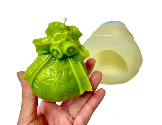 3” Silicone Santa’s sack Mold - 3D gift bag candle soap resin mold - Christmas holiday candle mold - food grade