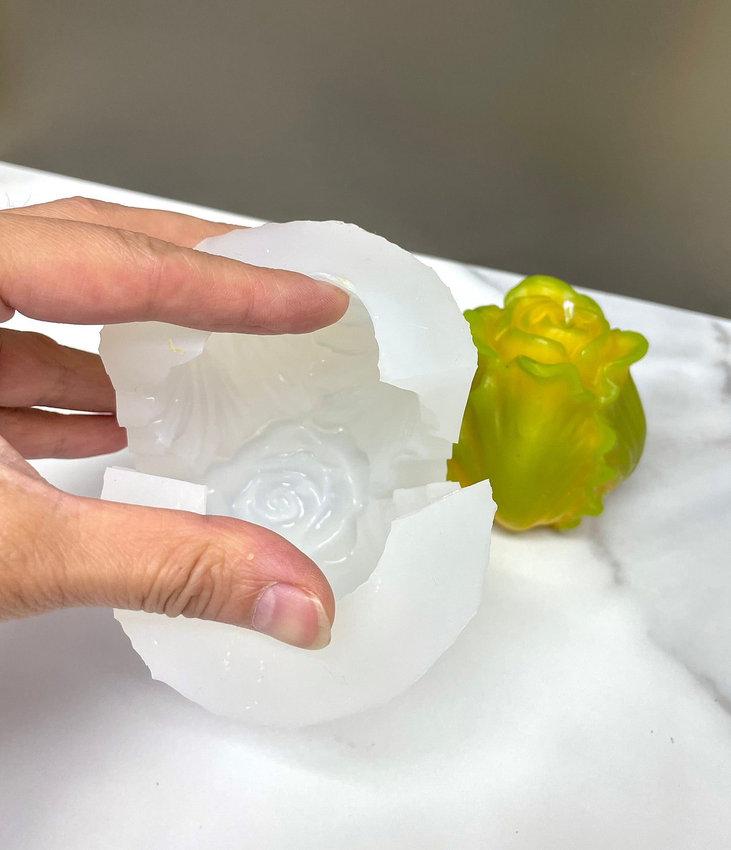 Style 1 Silicone cabbage candle soap resin Mold - lotion bar chocolate mold - pillar candle mold - farm vegetable mold