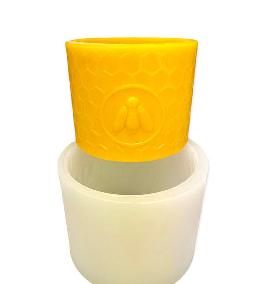 silicone honeycomb honeybee pillar mold - round cylinder mold - candle soap resin concrete mold - homemade - 4”x4.5”