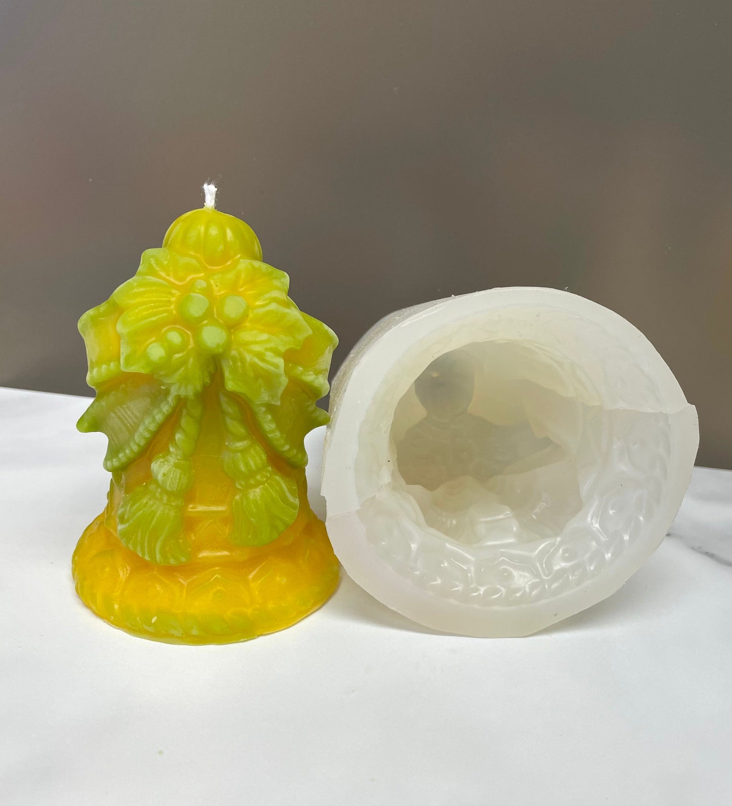 4” 3D Silicone Christmas bell Mold - Christmas candle soap mold - gingle bell mold - food grade