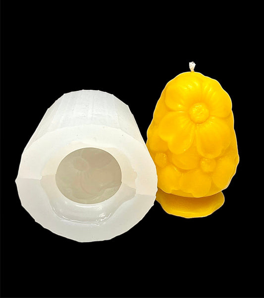 4” Dogwood cone shaped candle mold - silicone flower mold for candle soap resin