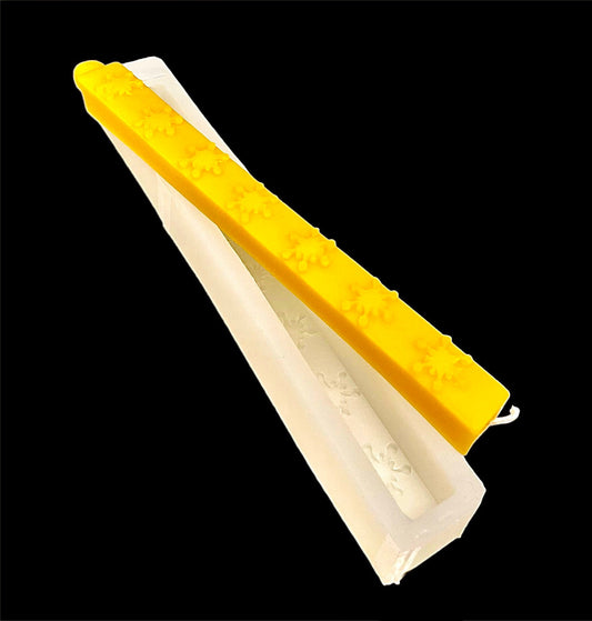 12” Silicone long square taper mold with snowflakes - single cavity