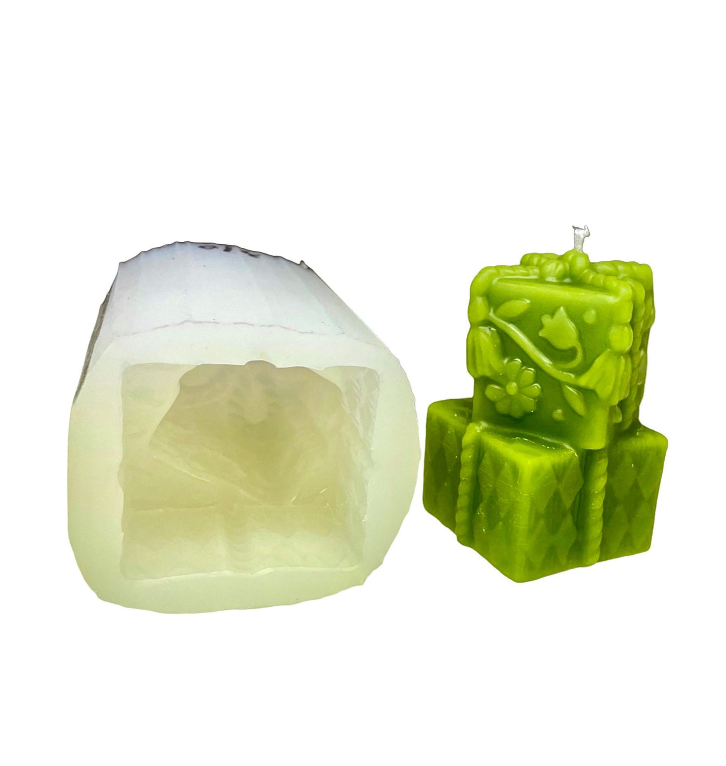 3” Silicone gift box candle soap Mold - resin mold - homemade