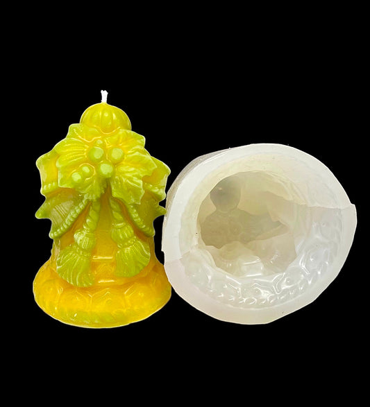 4” 3D Silicone Christmas bell Mold - Christmas candle soap mold - gingle bell mold - food grade