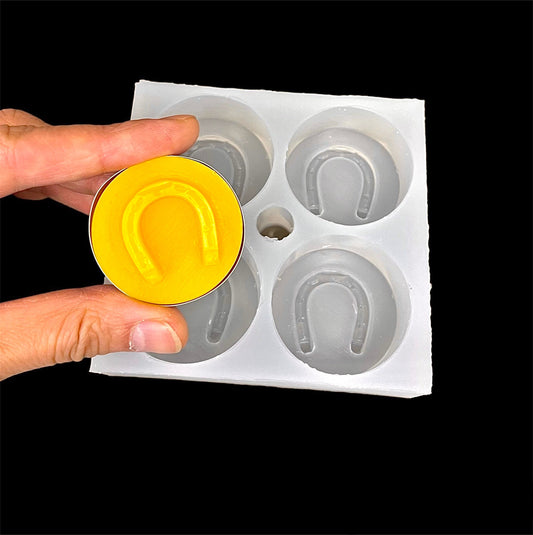 Silicone horseshoe Tea light candle Mold - 4 cavities - wax melt lotion bar soap mold - horseshoe resin mold - wedding shower gift