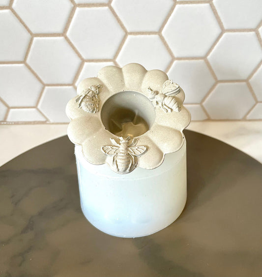 Silicone honeybee taper candle holder Mold - concrete mold