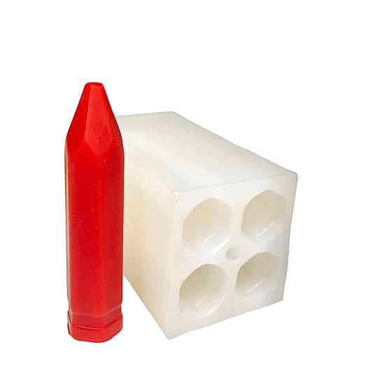 silicone crayon shaped taper candle mold - 4 cavities - crayon mold  - kids birthday candle mold - homemade