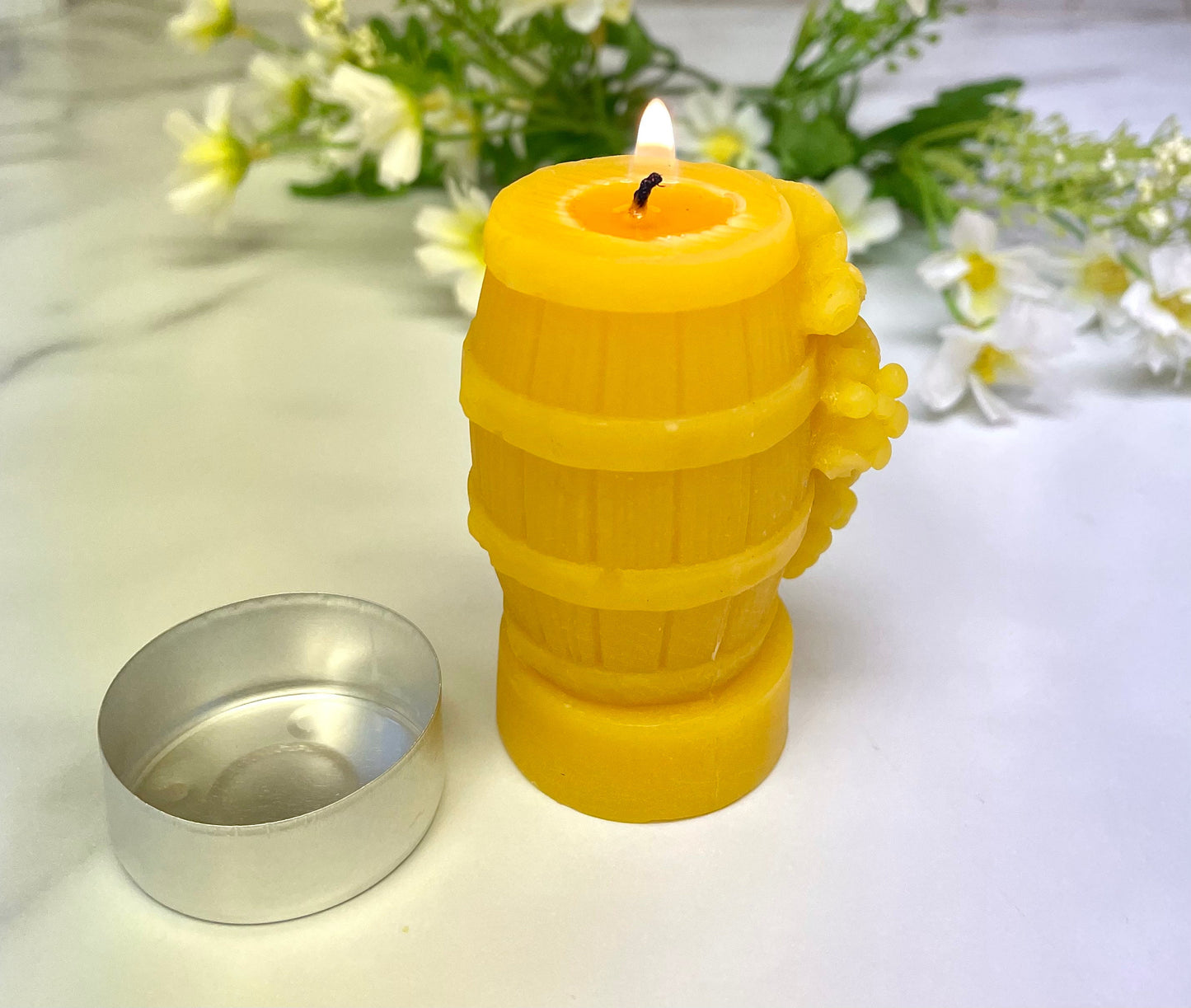 Silicone pillar tealight candle mold - grapes on wine barrel - wine tasting event