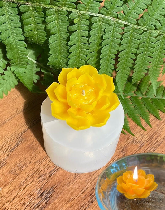 2” Small 3D silicone lotus flower mold - floating candle mold - water lily mold - soap mold - food grade
