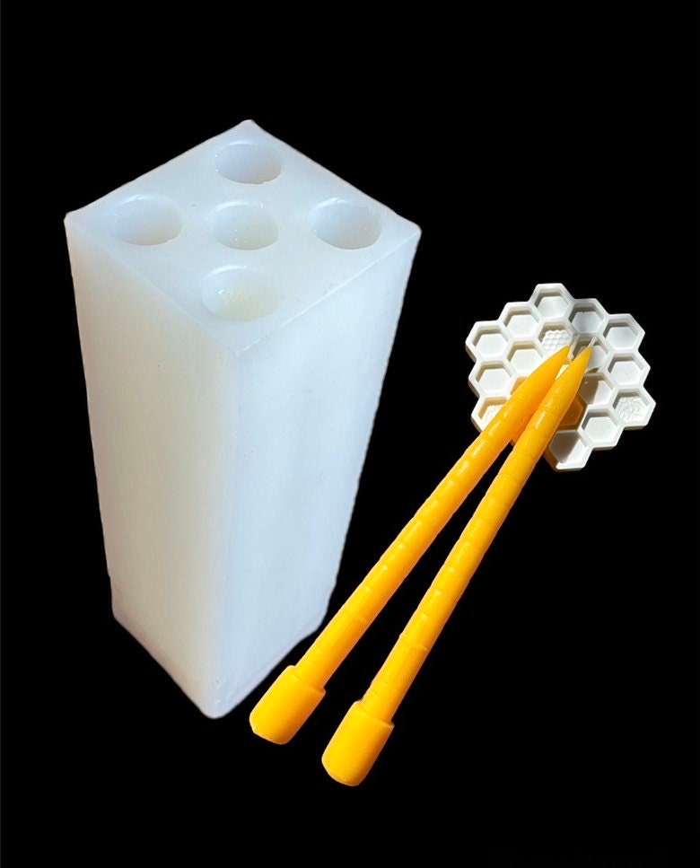 8.75” multicavity Silicone taper candle mold -  taper with cross - Christian church taper mold - altar candle