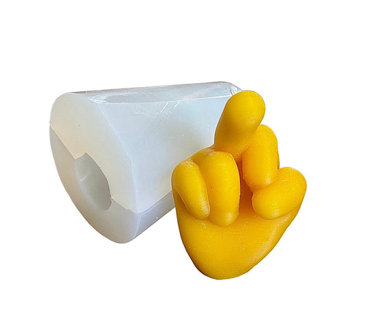 4” 3D Silicone middle finger candle Soap Mold - resin mold